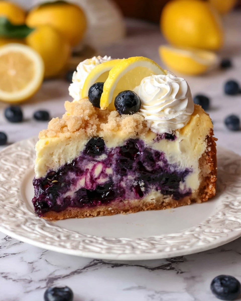 Lemon Blueberry Crumble Cheesecake Recipe