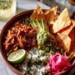 Crockpot Salsa Verde Chicken Tortilla Bowl Recipe