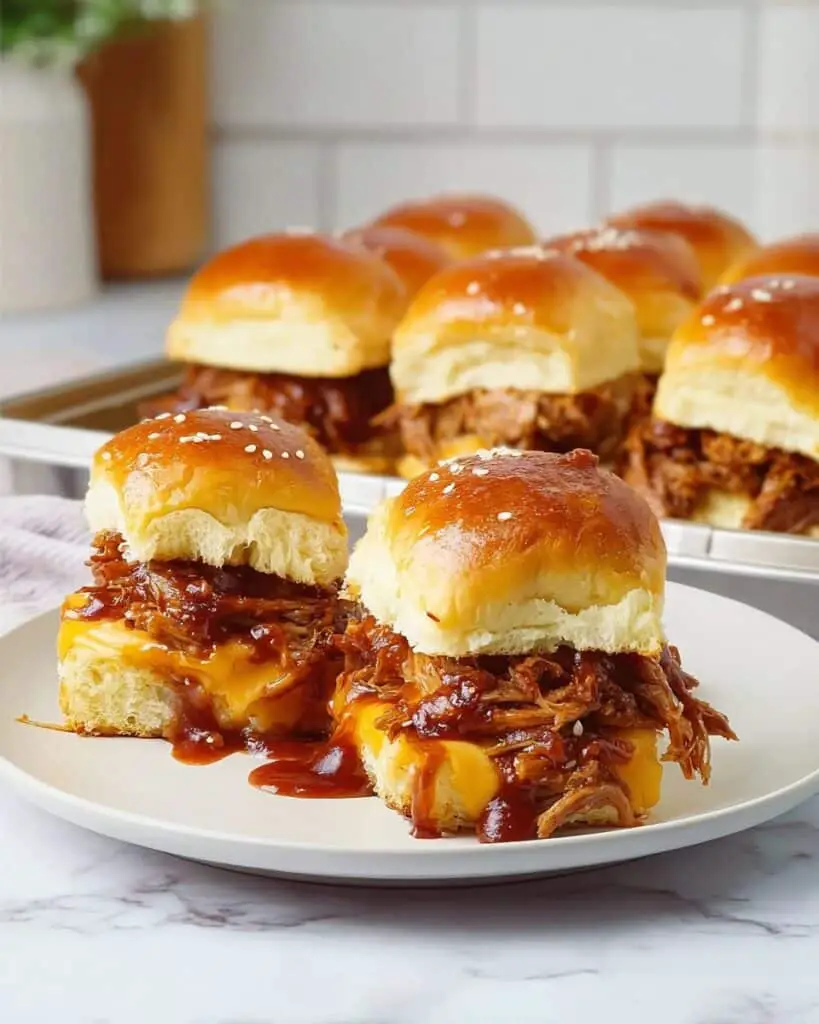Brisket Sliders with Honey-Molasses BBQ Sauce and Swiss Cheese Recipe