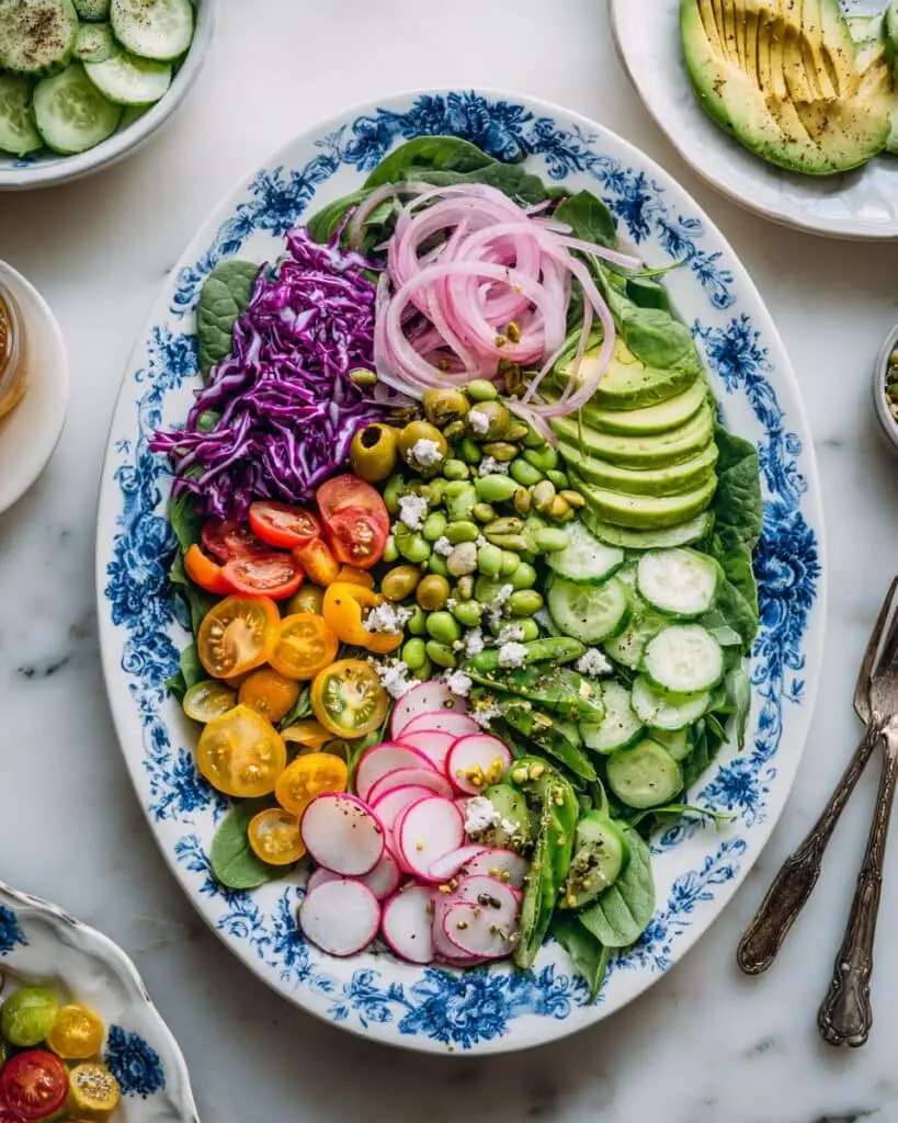 Everything Spring Green Salad with Lemon Basil Vinaigrette Recipe
