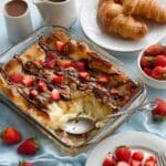 Croissant Bread Pudding with Chocolate Sauce Recipe