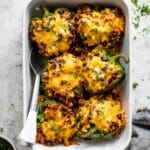 Stuffed Poblano Peppers with Beef, Rice, and Black Beans Recipe