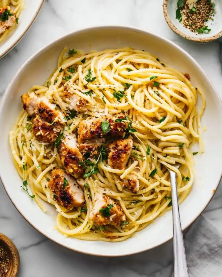 Lemon Garlic Chicken Scampi Pasta Recipe