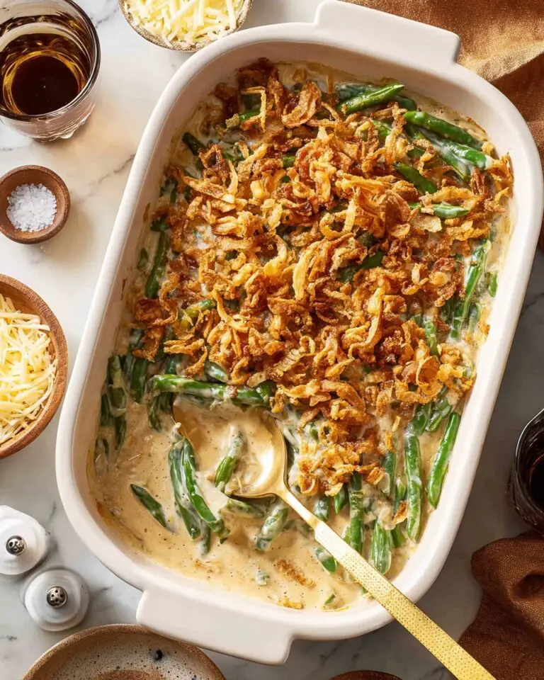 Cheesy Green Bean Casserole Without Mushroom Soup Recipe