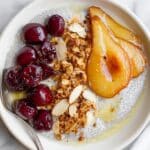 Chia Yogurt Bowl with Cherries, Pears, and Almonds Recipe