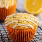 Greek Yogurt Lemon Poppy Seed Muffins with Lemon Glaze Recipe