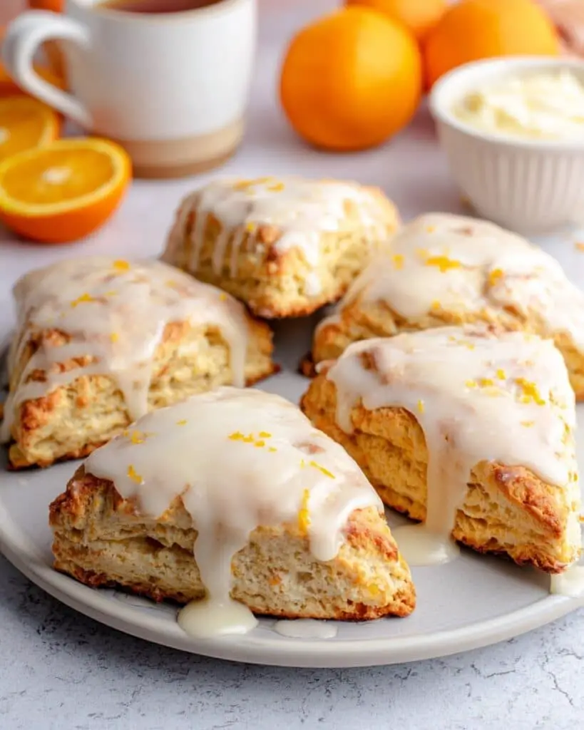 Orange Cream Scones with Citrus Glaze Recipe