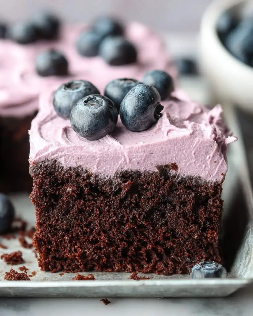 Blueberry Chocolate Cake with Vegan Cream Cheese Frosting Recipe