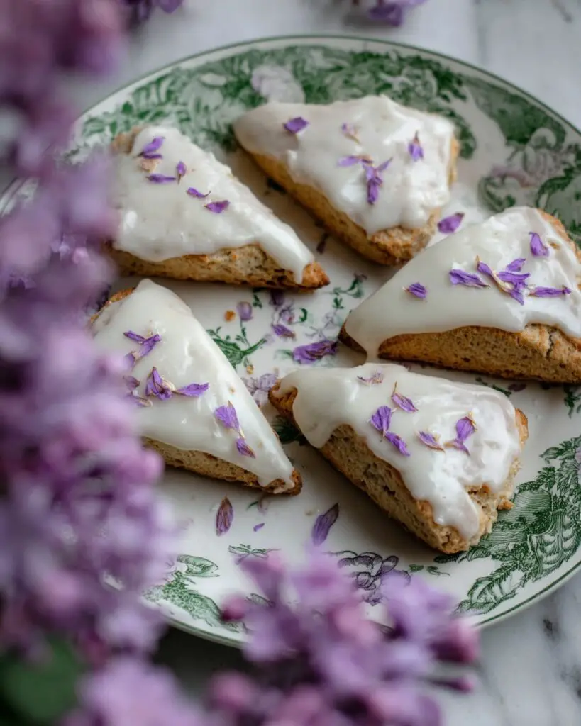Lilac Scones with Cream Cheese Icing Recipe