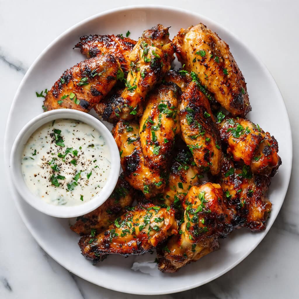 Grilled Chicken Wings with Spicy Buffalo Sauce Recipe