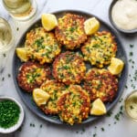 Chicken Zucchini Fritters with Lemon Chive Sour Cream Recipe