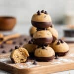 Dough Bites with Chocolate Dip (No-Bake, Gluten-Free, Vegan-Friendly) Recipe