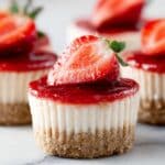 Mini Strawberry Cheesecakes with Fresh Strawberry Compote Recipe