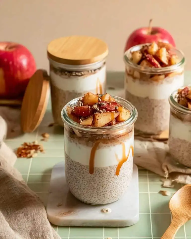 Apple Pie Overnight Oats with Sautéed Cinnamon Apples Recipe