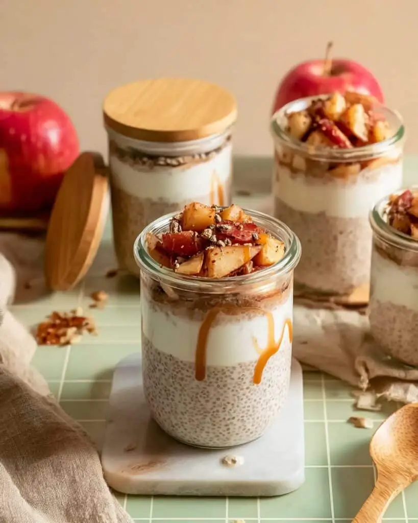 Apple Pie Overnight Oats with Sautéed Cinnamon Apples Recipe