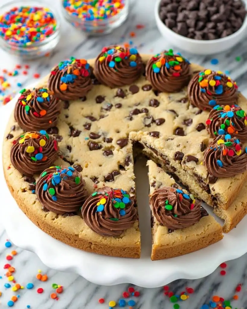 Chocolate Chip Cookie Cake with Buttercream Frosting Recipe