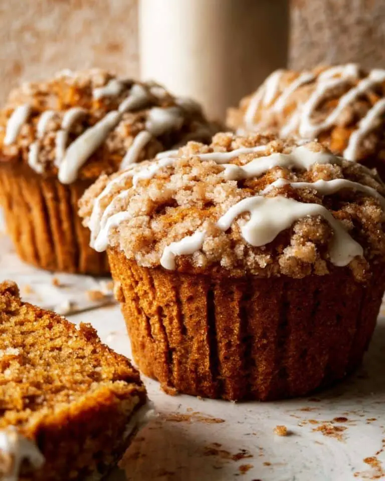 Pumpkin Muffins with Pecan Streusel and Maple Glaze Recipe