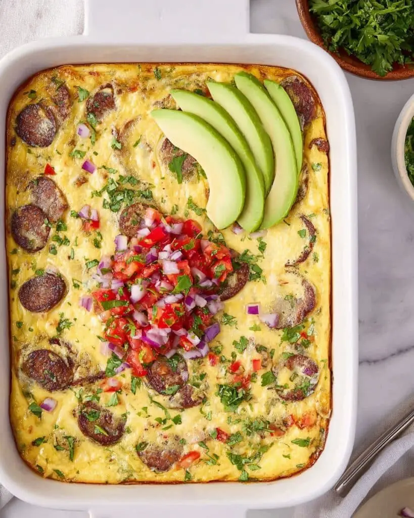 Tex-Mex Breakfast Casserole with Sausage, Potatoes, and Cheese Recipe