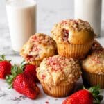 Sweet and Juicy Strawberry Muffins with Crunchy Streusel Topping Recipe