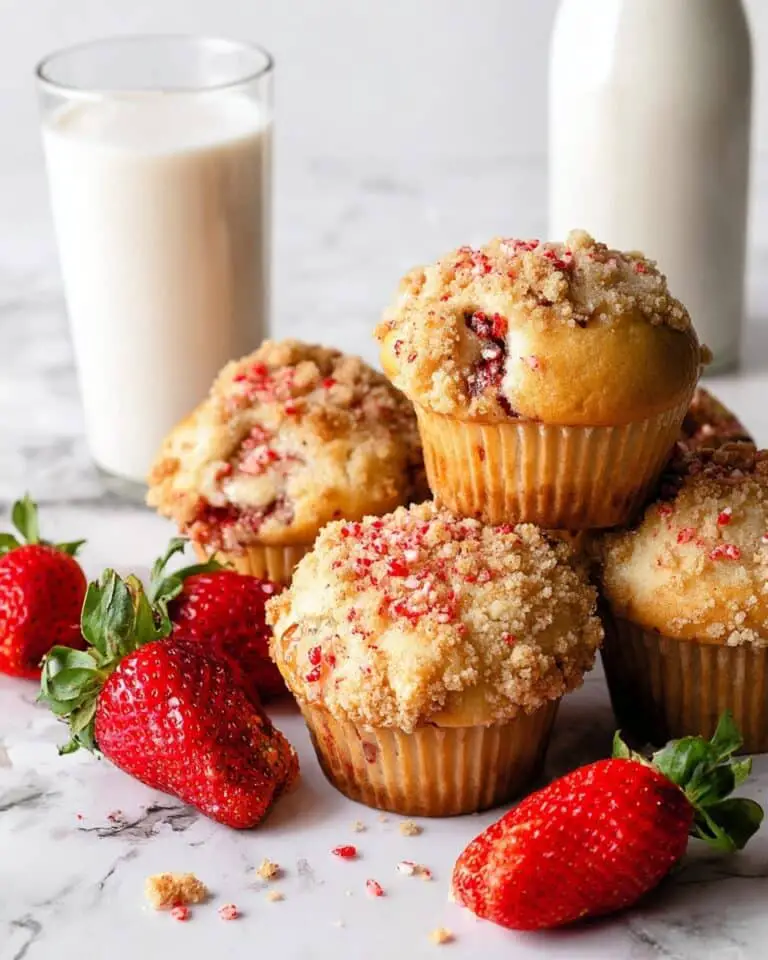 Sweet and Juicy Strawberry Muffins with Crunchy Streusel Topping Recipe