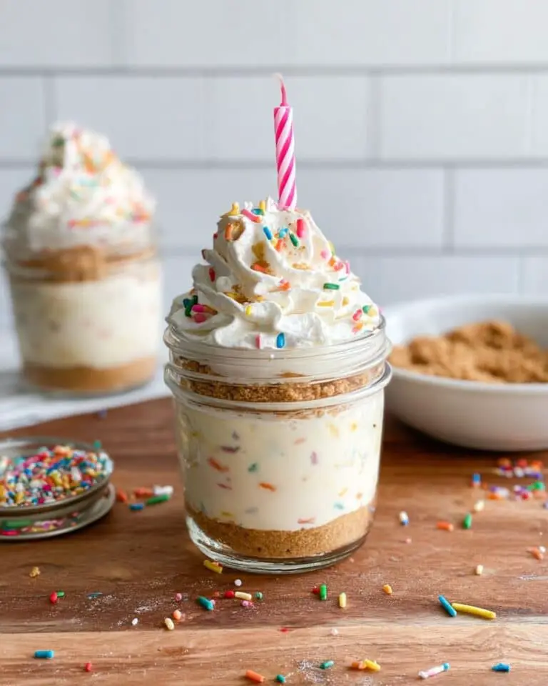 No-Bake Birthday Cake Cheesecake with Cottage Cheese Recipe