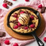 Dark Chocolate Raspberry Skillet Cookie Recipe