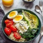 Savory Breakfast Bowl with Quinoa, Spinach, and Avocado Recipe