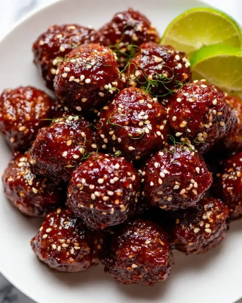 Smoked Venison Meatballs with Raspberry-Sriracha Glaze Recipe