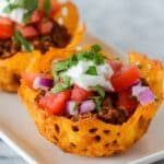 Easy Keto Cheese Shell Taco Cups Recipe