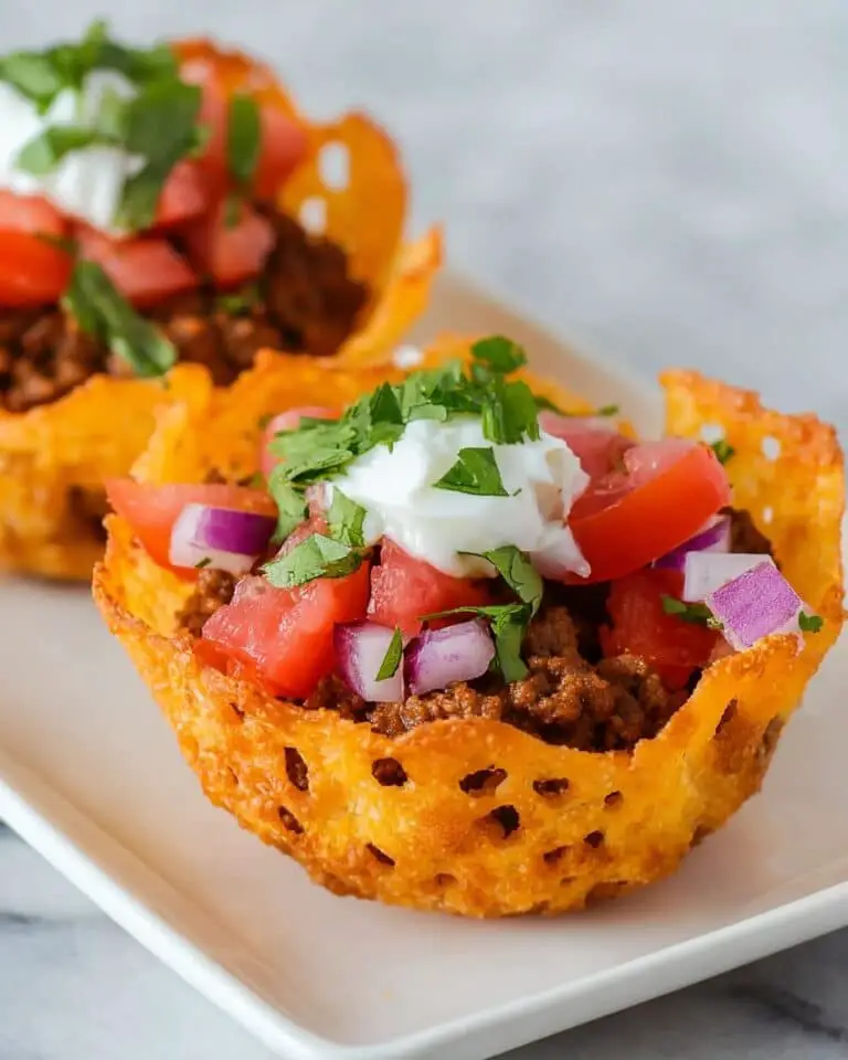 Easy Keto Cheese Shell Taco Cups Recipe
