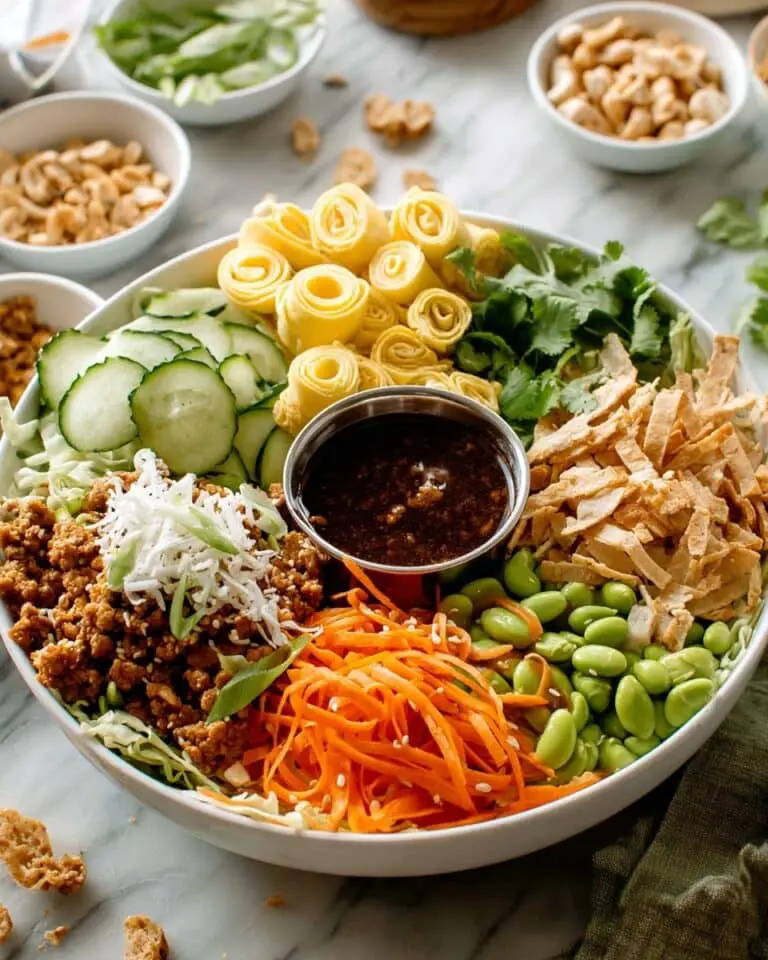 Peanut Ground Chicken Spring Roll Bowls with Egg Recipe