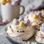 Easter Meringue Nests with Chocolate, Coconut, and Mini Eggs Recipe