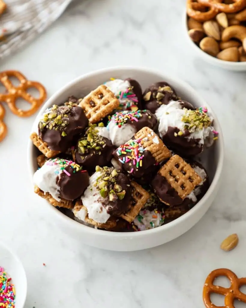 Pretzel Snap Ice Cream Sandwich Bites Recipe
