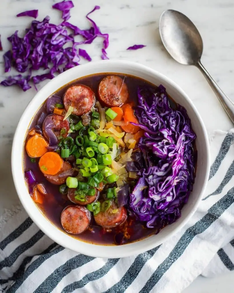 Sausage, Cabbage & Sweet Potato Stew (Instant Pot, Crockpot, Stove Top) Recipe