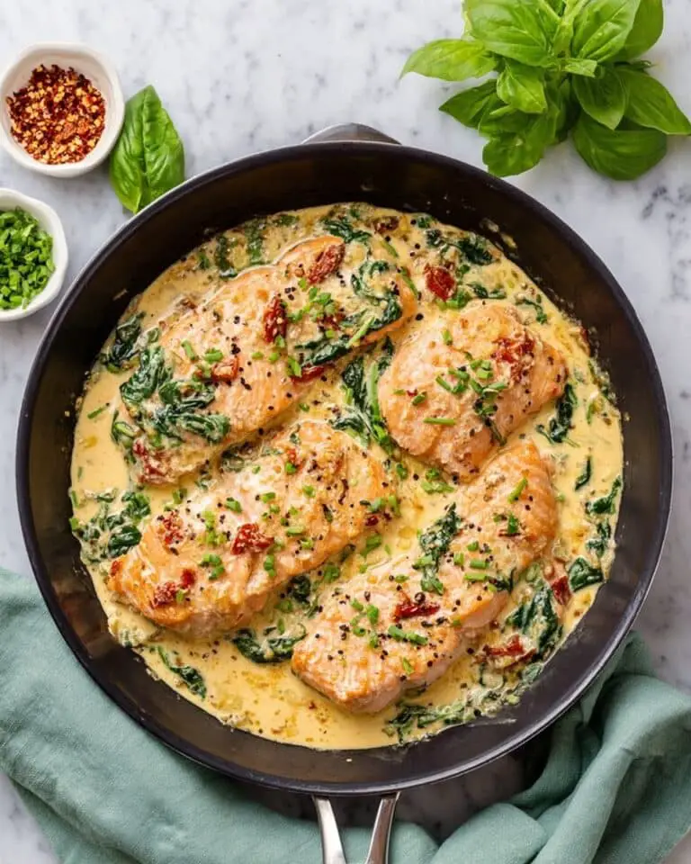 Tuscan Salmon with Sun-Dried Tomatoes and Cream Recipe