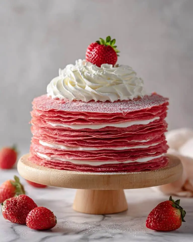Strawberries and Cream Crepe Cake Recipe