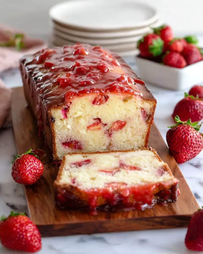 Strawberry Pound Cake with Fresh Strawberry Glaze Recipe