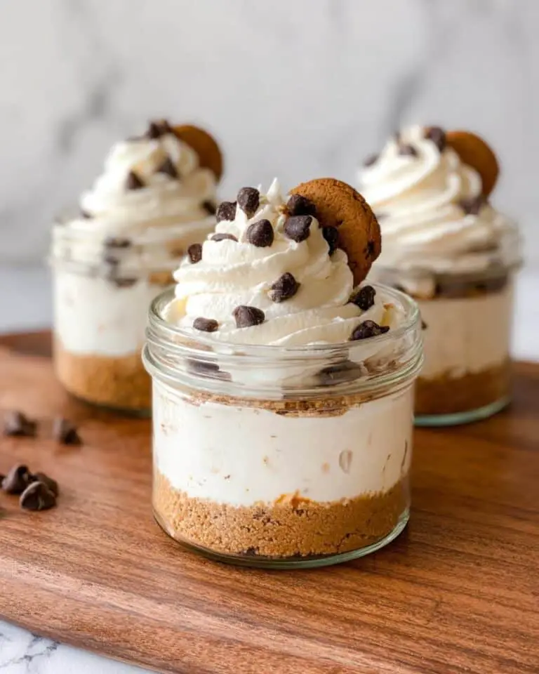 No Bake Cookie Dough Cheesecake Jars with Cottage Cheese Recipe
