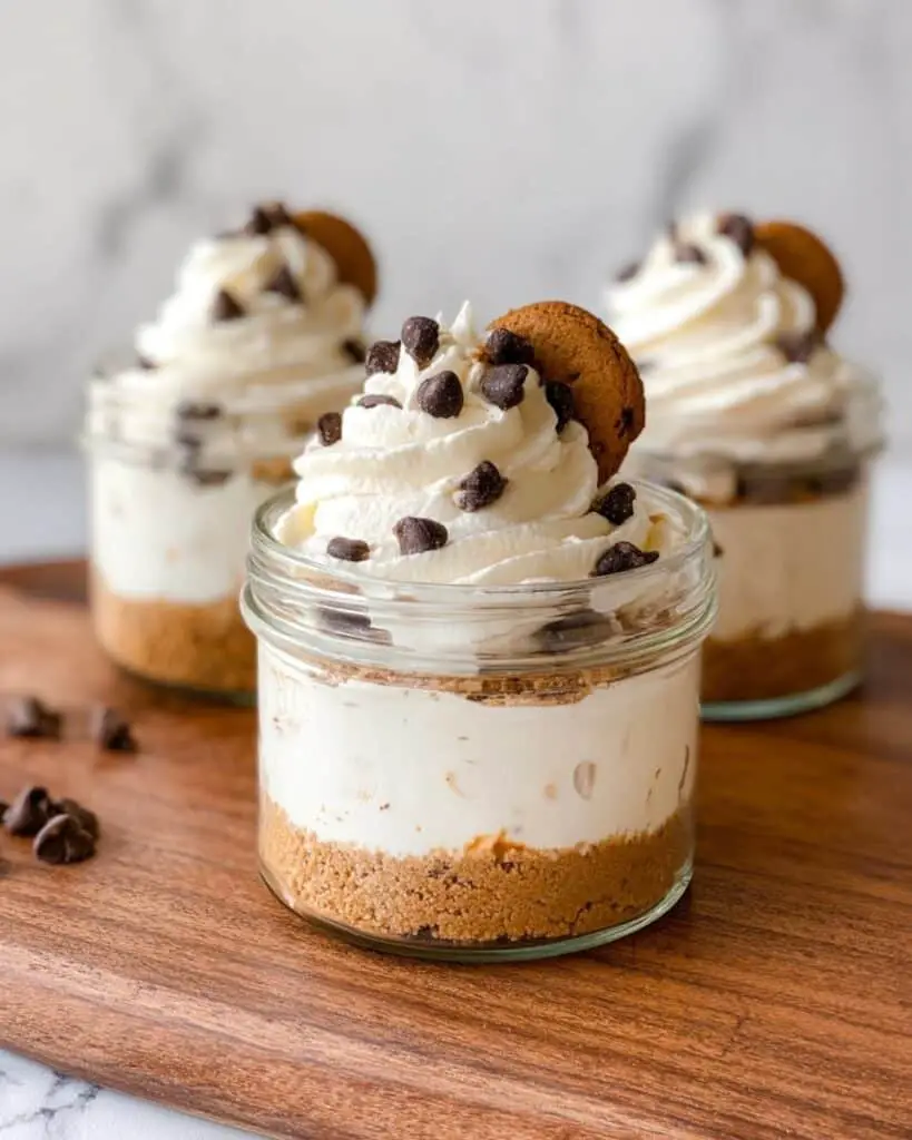 No Bake Cookie Dough Cheesecake Jars with Cottage Cheese Recipe