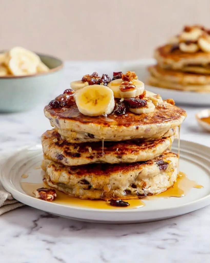 Thick and Fluffy Banana Bread Pancakes with Greek Yogurt Recipe