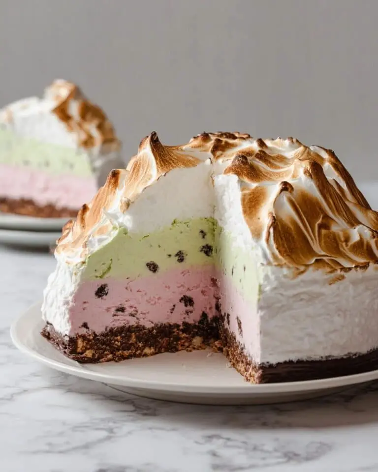 Baked Alaska with Chocolate Brownie and Ice Cream Dome Recipe