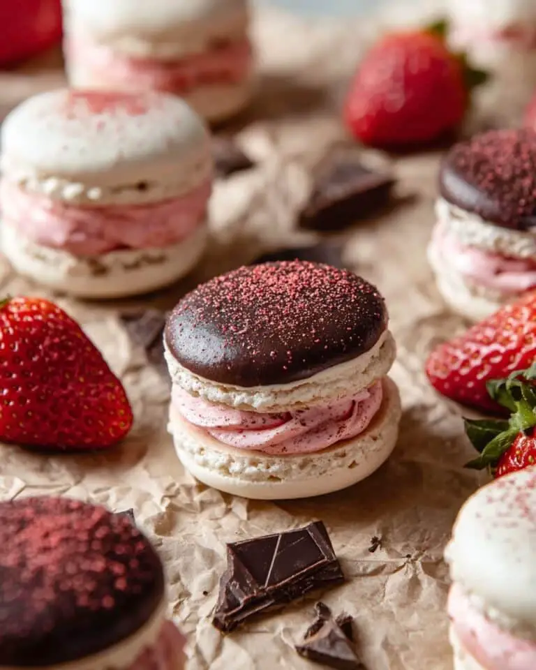Chocolate Strawberry Macarons Recipe