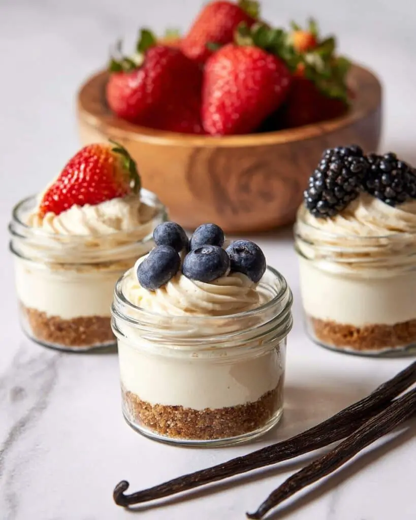 No Bake Vanilla Bean Cottage Cheese Cheesecake Jars Recipe