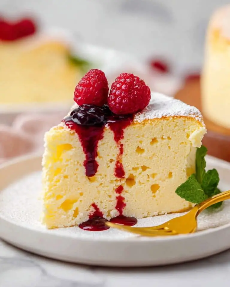 Jiggly Japanese Cheesecake with Berry Syrup Recipe