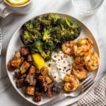 Sheet Pan Garlic Herb Shrimp with Broccoli and Potatoes Recipe