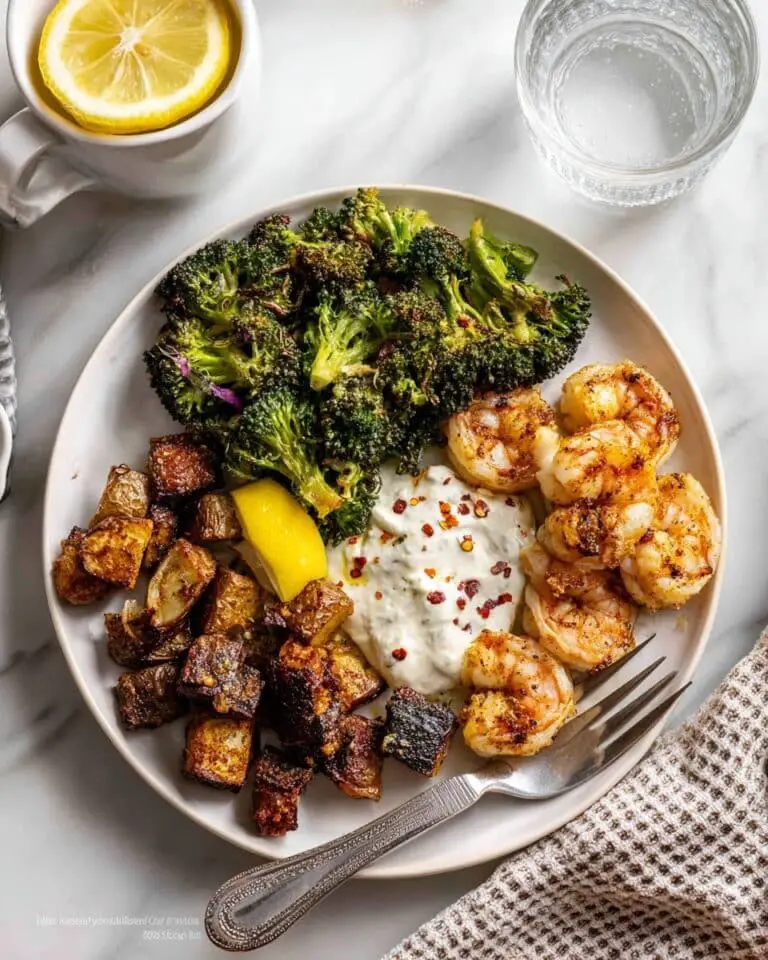 Sheet Pan Garlic Herb Shrimp with Broccoli and Potatoes Recipe