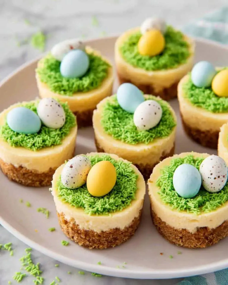 Mini Egg Cheesecake Cups with Green Sprinkles Recipe