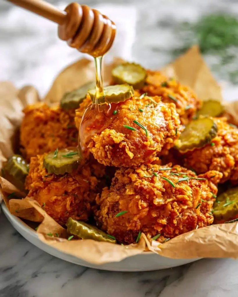 Hot Honey Chicken with Crunchy Cornflake Coating Recipe