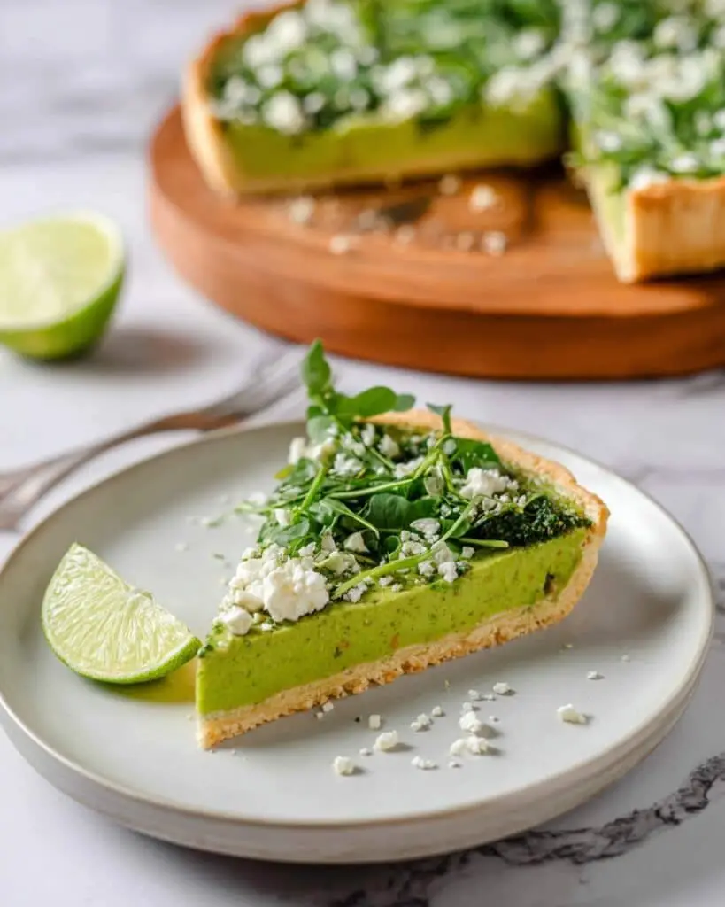 Green Pea and Feta Quiche with Avocado Pastry Recipe