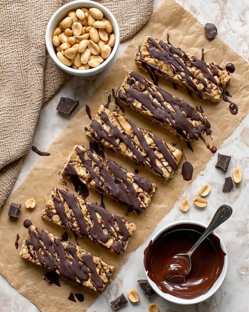 Peanut Butter Chocolate Protein Bars (No-Bake, Gluten-Free) Recipe